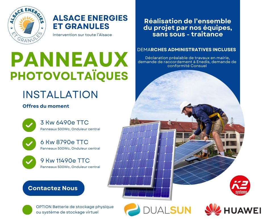 Offre panneaux photovoltaïques ALSACE ENERGIES ET GRANULES